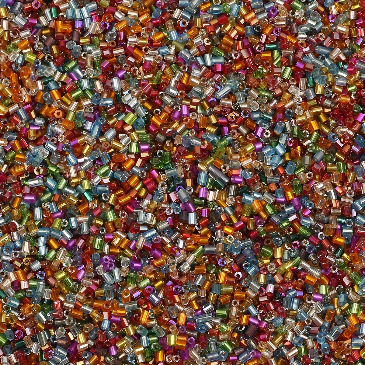 800pcs 2mm Multicolor Glass Tube Beads for DIY Jewelry Making